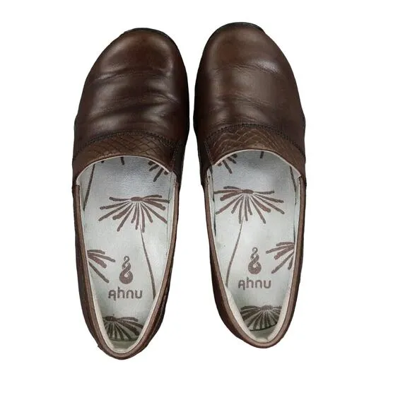 Ahnu Shoes Womens 7 Slip On Loafer Classic Leather Comfort Classic Active Brown