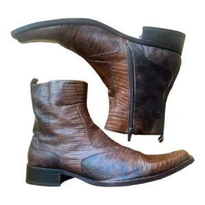 ALDO Men’s Brown Leather Short Ankle Western Cowboy Rodeo Boots Sz 42