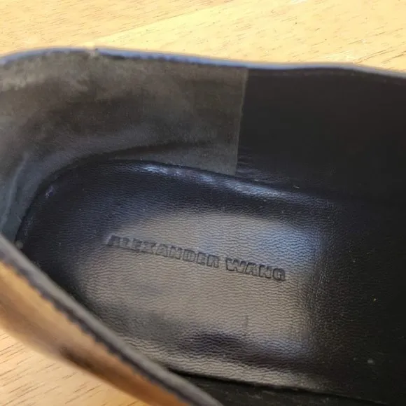 Alexander Wang Black Hi Shine Flat Loafers
