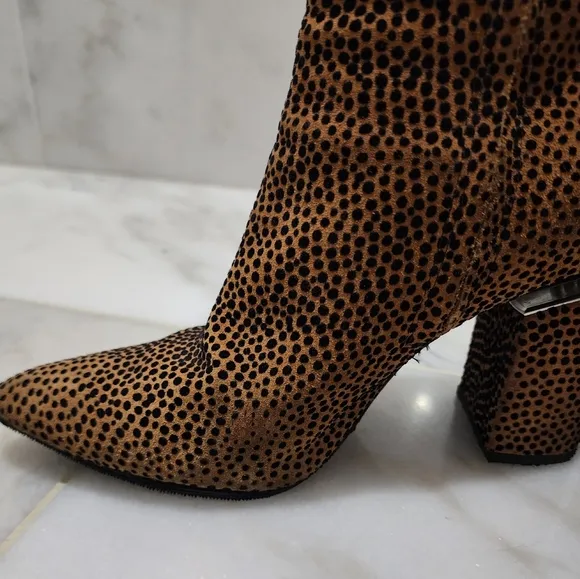 Alexander Wang Kirby Ankle Boot Suede Cheetah Print 37.5
