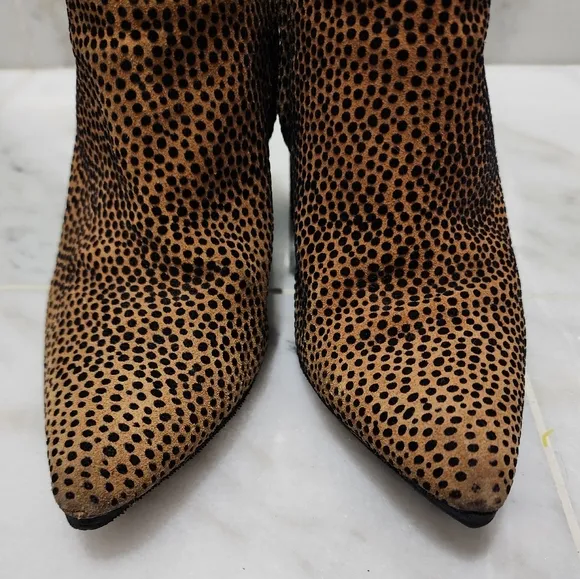 Alexander Wang Kirby Ankle Boot Suede Cheetah Print 37.5