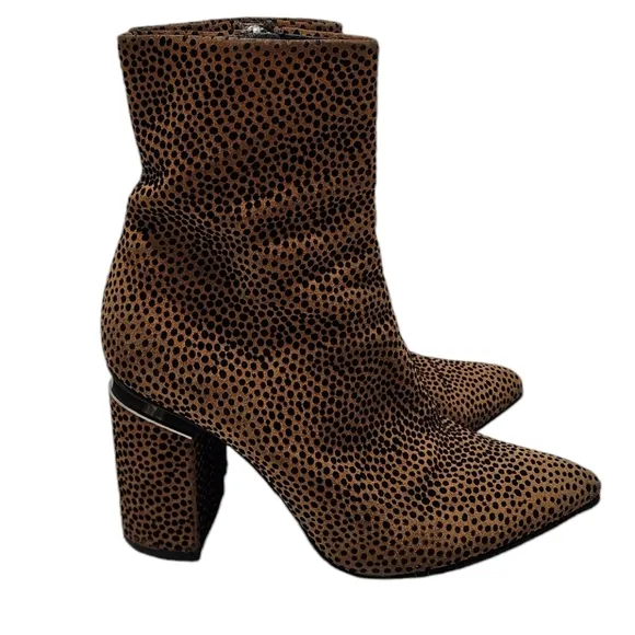 Alexander Wang Kirby Ankle Boot Suede Cheetah Print 37.5