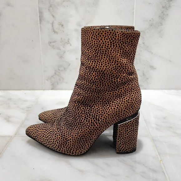 Alexander Wang Kirby Ankle Boot Suede Cheetah Print 37.5