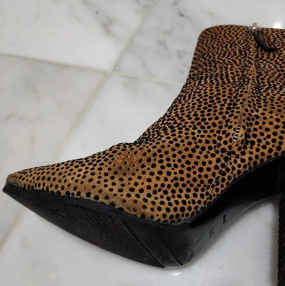 Alexander Wang Kirby Ankle Boot Suede Cheetah Print 37.5