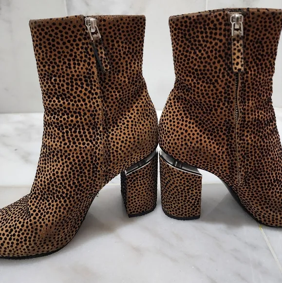 Alexander Wang Kirby Ankle Boot Suede Cheetah Print 37.5