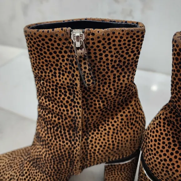 Alexander Wang Kirby Ankle Boot Suede Cheetah Print 37.5