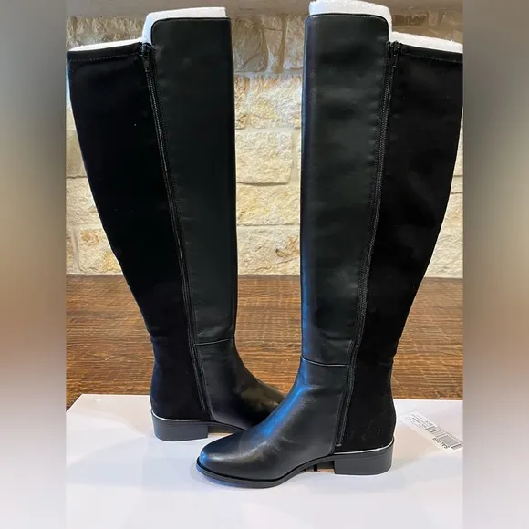 Alfani Ludlowe Black Leather Knee high Riding Boots