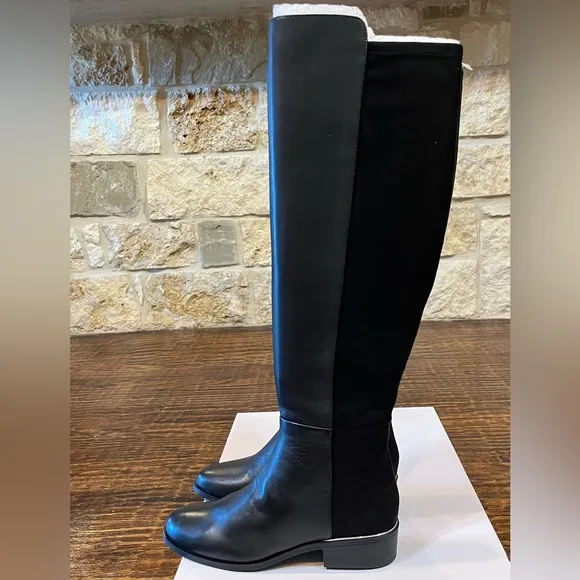 Alfani Ludlowe Black Leather Knee high Riding Boots
