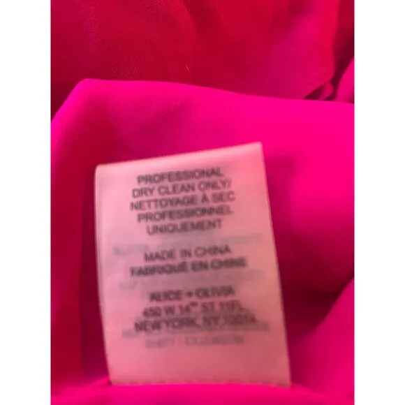 Alice   Olivia Hot Pink Bow Back Tunic Dress Coquette Core Sleeveless Size XS