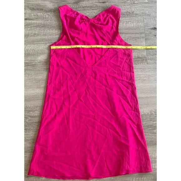Alice   Olivia Hot Pink Bow Back Tunic Dress Coquette Core Sleeveless Size XS