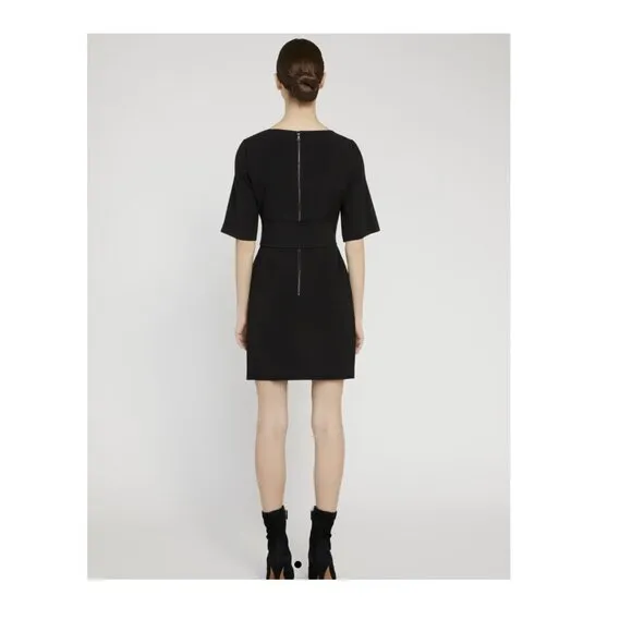 ALICE   OLIVIA | NWT Virgil Mini Wrap Dress in Black (LBD), Size 6