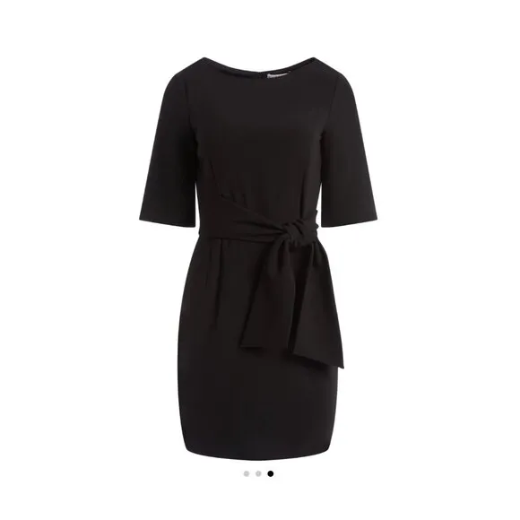 ALICE   OLIVIA | NWT Virgil Mini Wrap Dress in Black (LBD), Size 6