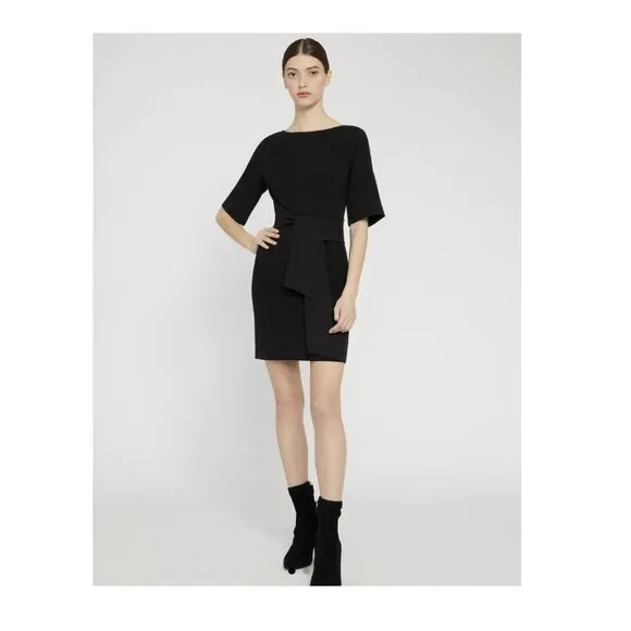 ALICE   OLIVIA | NWT Virgil Mini Wrap Dress in Black (LBD), Size 6