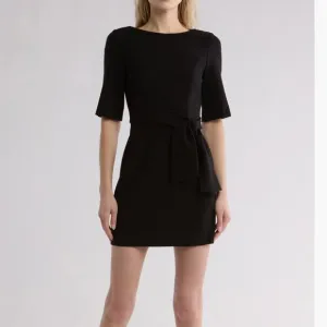 ALICE   OLIVIA | NWT Virgil Mini Wrap Dress in Black (LBD), Size 6