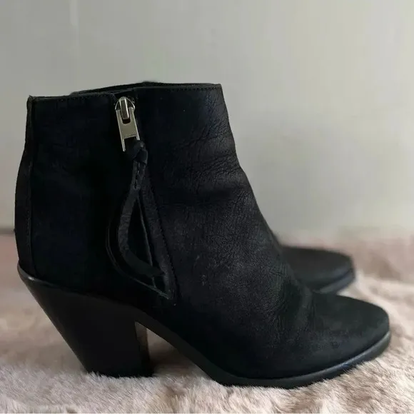 All Saints Jonas Nubuck Ankle Boots Size EU 38 (US 8) In Black