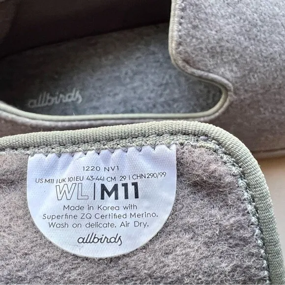 Allbirds Gray Taupe Cozy Wool Lounger Slip On Casual Shoes Slippers Men’s 11