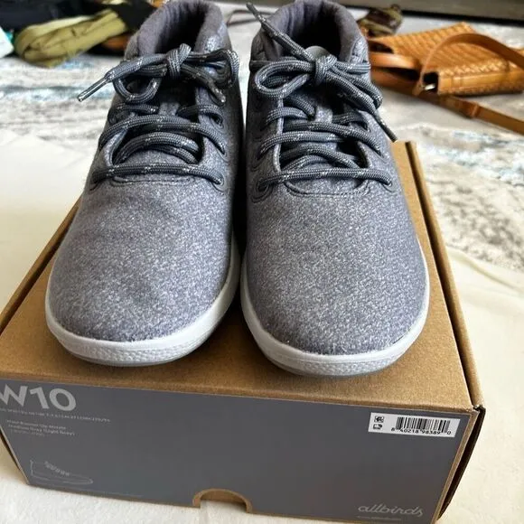 Allbirds Gray Wool Runner High Top Running Shoes Size W10 Athletic NIB Neutral