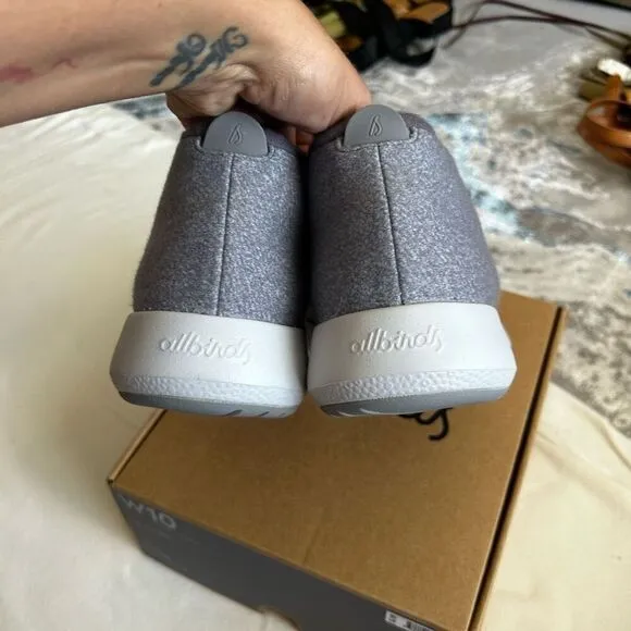 Allbirds Gray Wool Runner High Top Running Shoes Size W10 Athletic NIB Neutral