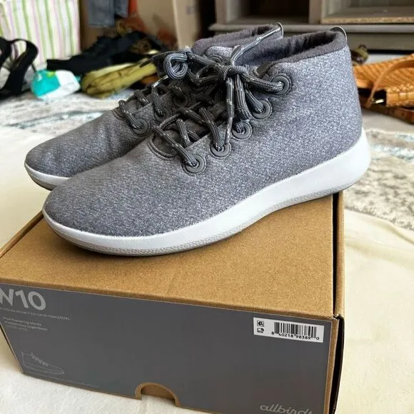 Allbirds Gray Wool Runner High Top Running Shoes Size W10 Athletic NIB Neutral