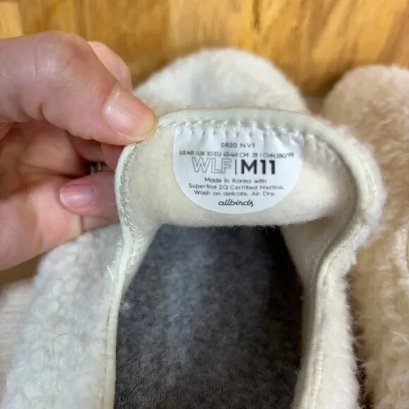 Allbirds Mens Cream Wool Lounger Fluffs Slip Ons 11