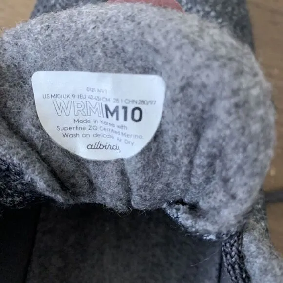 Allbirds Shoes Mens Size 10 Wool Runner Running Sneaker Mizzles‎ Natural Gray