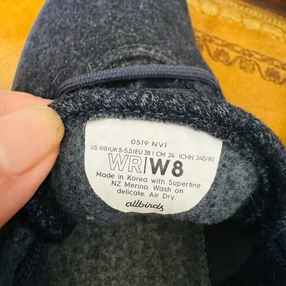 Allbirds Womens Wool Runners 0519 NV1 Gray Everday Sneakers Sz 8 Left Sz 9 Right