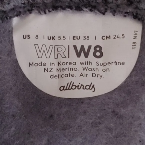 AllBirds Wool Runners Comfort Shoes Women's 8 CLEAN