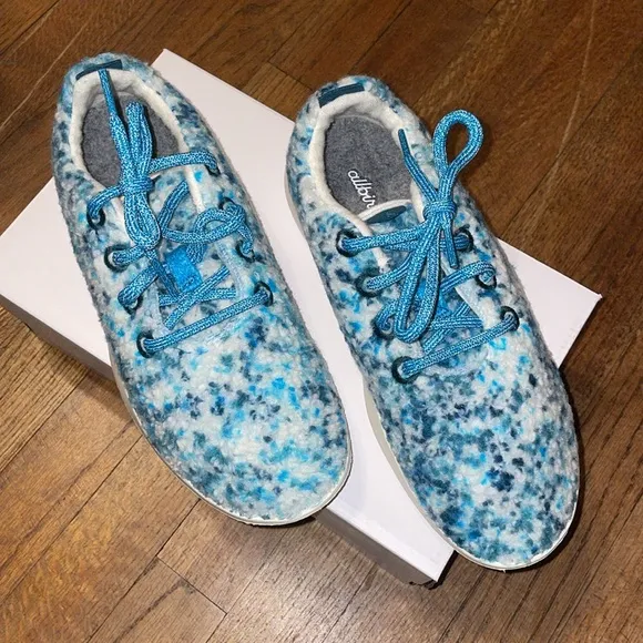 •ALLBIRDS•BNIB THRIVE TEAL/DEEP EMERALD (WHITE SOUL)WOOL RUNNER FLUFFS SIZE 7