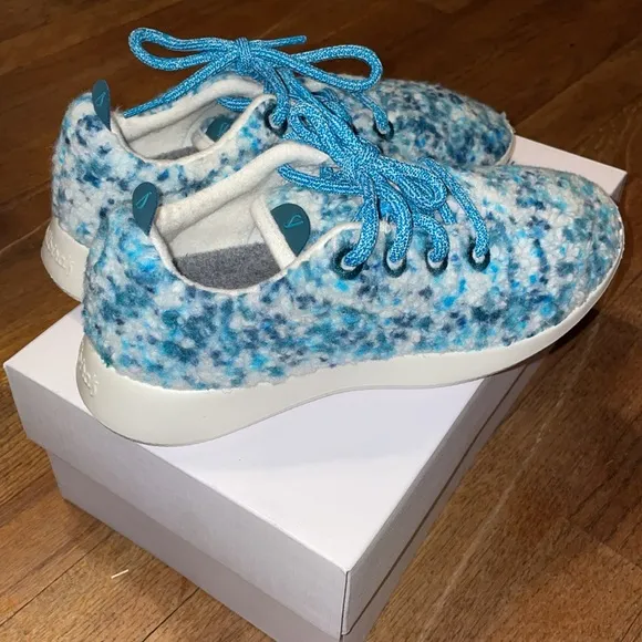 •ALLBIRDS•BNIB THRIVE TEAL/DEEP EMERALD (WHITE SOUL)WOOL RUNNER FLUFFS SIZE 7