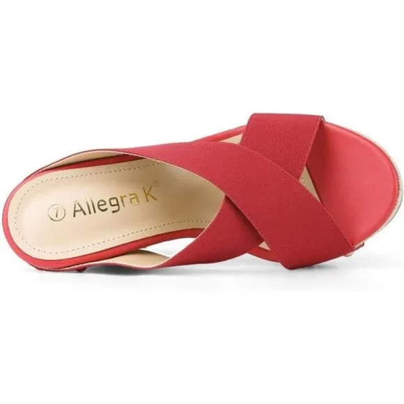 Allegra K Women's Platform Slide Wedge Sandals