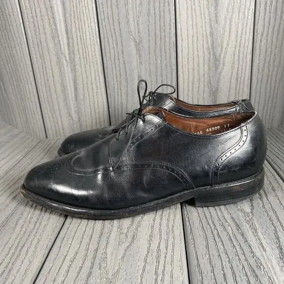 ALLEN EDMONDS &quot;KINGSWOOD&quot; USA MADE MENS SHOES OXFORDS 9.5 EEE Xtra Wide Black