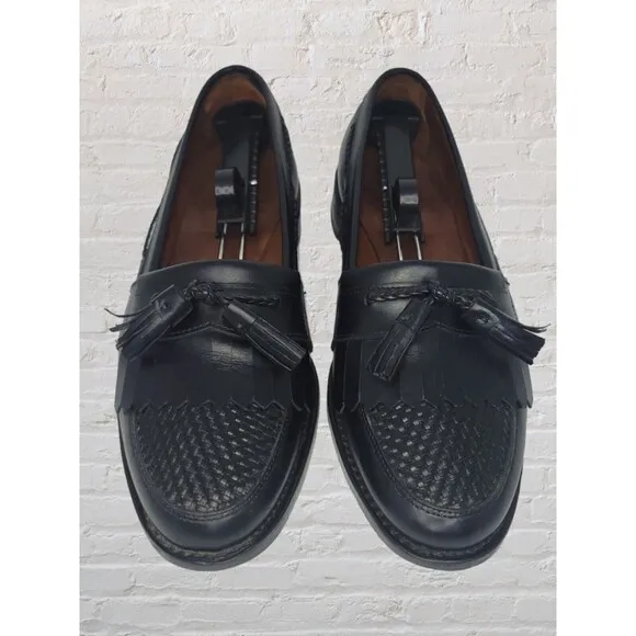 Allen Edmonds Cody Kiltie Tassel Woven Loafer Mens 10D Slip On Shoes Black Dress