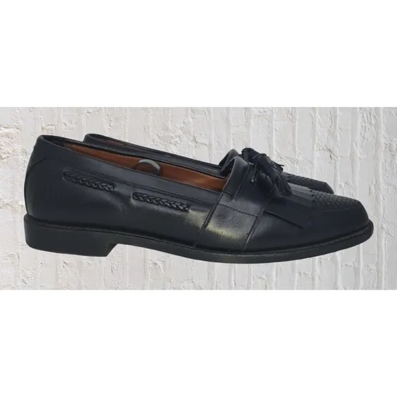 Allen Edmonds Cody Kiltie Tassel Woven Loafer Mens 10D Slip On Shoes Black Dress