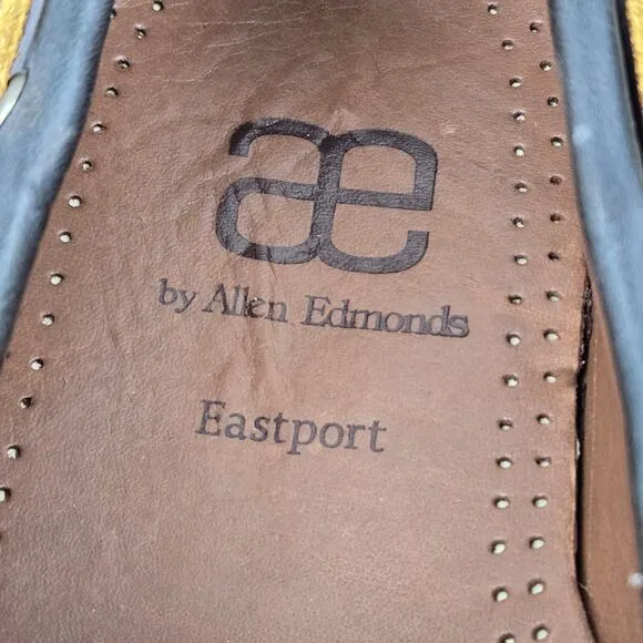 Allen Edmonds Eastport Dark Navy Leather Casual Daily Loafer Boat Shoe Mens 14 D