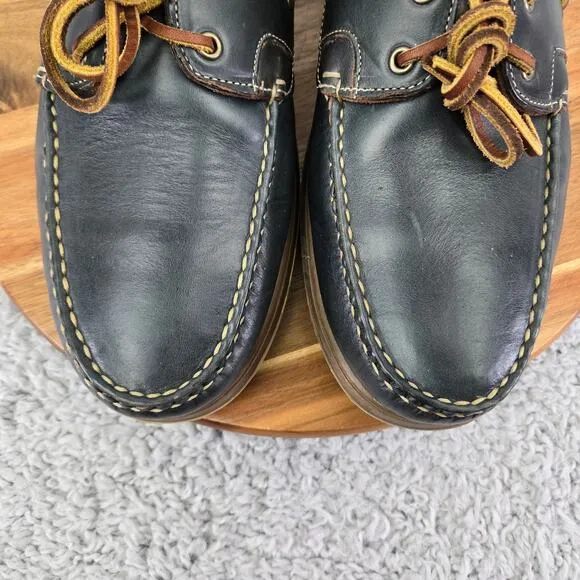 Allen Edmonds Eastport Dark Navy Leather Casual Daily Loafer Boat Shoe Mens 14 D
