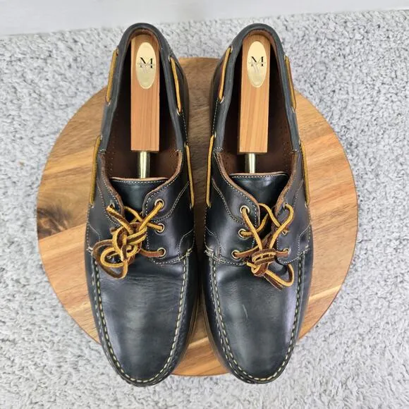 Allen Edmonds Eastport Dark Navy Leather Casual Daily Loafer Boat Shoe Mens 14 D