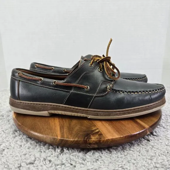Allen Edmonds Eastport Dark Navy Leather Casual Daily Loafer Boat Shoe Mens 14 D