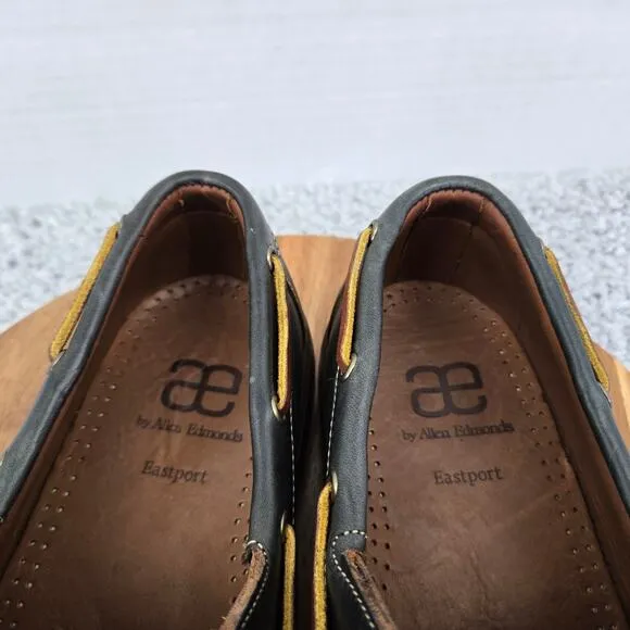 Allen Edmonds Eastport Dark Navy Leather Casual Daily Loafer Boat Shoe Mens 14 D
