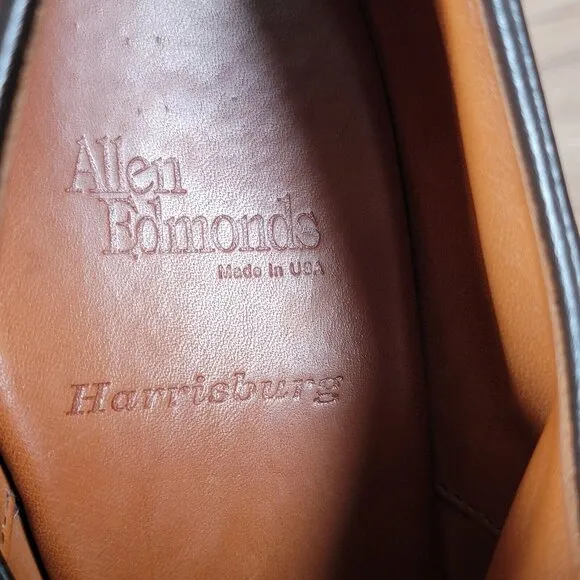 Allen Edmonds Harrisburg Derby Shoes Size 10 E Mens Wide Width Leather Brown