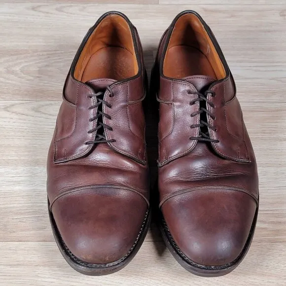 Allen Edmonds Harrisburg Derby Shoes Size 10 E Mens Wide Width Leather Brown