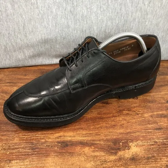 Allen Edmonds Men's 9.5 3E Wide Split Toe Derby Black Leather Shoes Vibram Sole