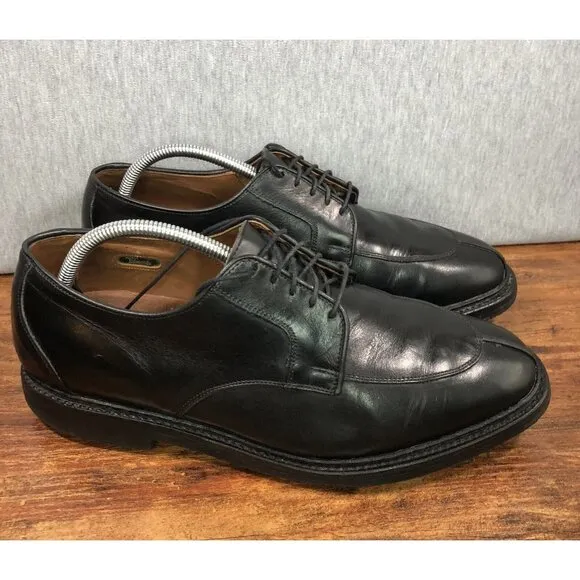 Allen Edmonds Men's 9.5 3E Wide Split Toe Derby Black Leather Shoes Vibram Sole