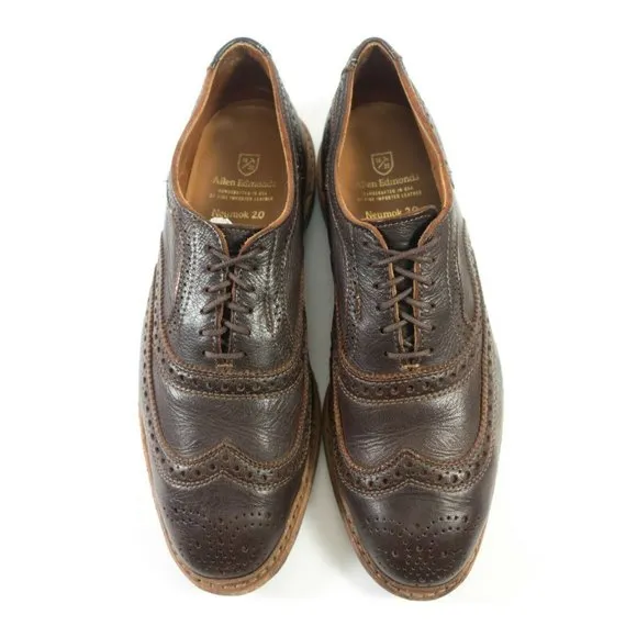 Allen Edmonds Neumok 2.0 Leather Wingtip Oxford Shoes - Men's Size 8 3E Wide