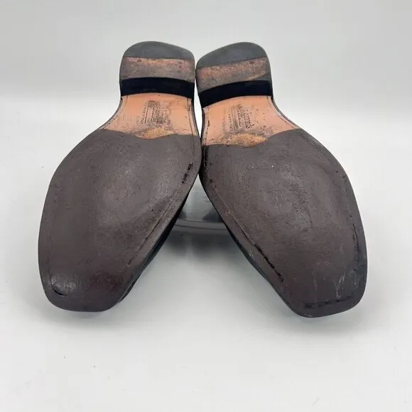 Allen Edmonds Seven Frontino Men Size 10B Black Leather Monkstrap Loafer Shoes