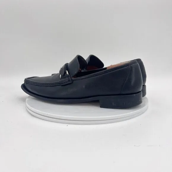 Allen Edmonds Seven Frontino Men Size 10B Black Leather Monkstrap Loafer Shoes