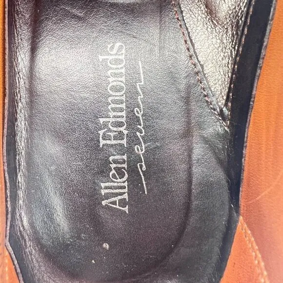 Allen Edmonds Seven Frontino Men Size 10B Black Leather Monkstrap Loafer Shoes