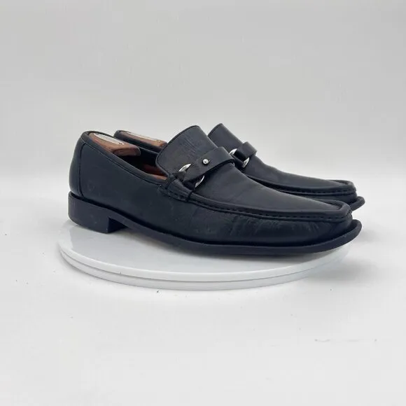 Allen Edmonds Seven Frontino Men Size 10B Black Leather Monkstrap Loafer Shoes