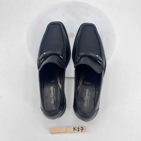 Allen Edmonds Seven Frontino Men Size 10B Black Leather Monkstrap Loafer Shoes