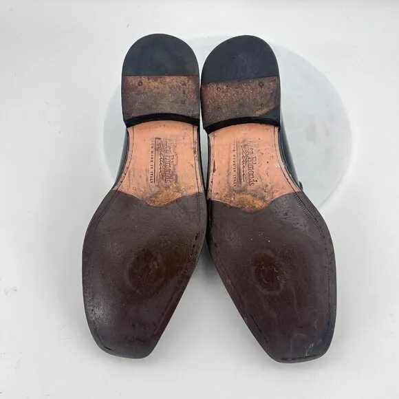Allen Edmonds Seven Frontino Men Size 10B Black Leather Monkstrap Loafer Shoes