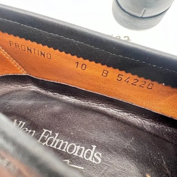 Allen Edmonds Seven Frontino Men Size 10B Black Leather Monkstrap Loafer Shoes